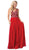 Dancing Queen - 2647 Embellished V-neck A-line Gown In Red
