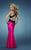 GiGi - Deep V-Neck Halter Gown with Crisscross Back 14660 In Pink and Black