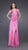 La Femme - Sleek Crystal Braided V-Neck Sheath Gown with Slit 15599 in Pink