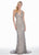 Ashley Lauren - 1561 Sequined Crisscross Strapped Sheath Gown In Silver