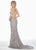 Ashley Lauren - 1561 Sequined Crisscross Strapped Sheath Gown In Silver