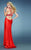 GiGi - Halter Plunging Jewel Evening Dress 13580 In Red
