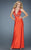 GiGi - Halter Plunging Jewel Evening Dress 13580 In Orange