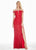 Ashley Lauren - 1562 Beaded Off-Shoulder Gown with Slit In Red