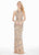 Ashley Lauren - 1563 Halter Sequined Sheath Evening Dress In Multi-Color and Neutral