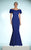 Daymor Couture - 2003 Ruffles Off Shoulder Evening Gown In Blue