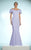 Daymor Couture - 2003 Ruffles Off Shoulder Evening Gown In Blue