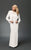 Daymor Couture - 2105 Classy Beaded Sheer Yoke Sheath Gown With Jacket In White