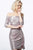 Jovani - 1569 Off-Shoulder Metallic Fabric Sheath Dress In Pink