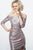 Jovani - 1569 Off-Shoulder Metallic Fabric Sheath Dress In Pink