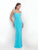 Intrigue - Sleeveless Embellished Sweetheart  Dress 156 In Blue