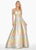Ashley Lauren - 1570 Plunging Off-Shoulder Brocade Ballgown In Multi-Color