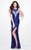 Primavera Couture - 1572 Jewel Sequined Dress with Slit in Blue