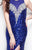 Primavera Couture - 1572 Jewel Sequined Dress with Slit in Blue