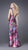 La Femme - Feisty Floral and Animal Print V-Neck Sheath Gown 15734 in Purple and Print
