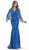 Morrell Maxie Scalloped Cape Overlay Lace Dress 15739 In Blue