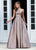 Ashley Lauren - 1573 Sleeveless Halter Brocade A-line Dress In Multi-Color