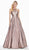 Ashley Lauren - 1573 Sleeveless Halter Brocade A-line Dress In Multi-Color
