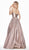 Ashley Lauren - 1573 Sleeveless Halter Brocade A-line Dress In Multi-Color