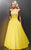 Alyce Paris - Sparkling Strapless Lace Bodice Ball Gown 6564 In Yellow
