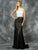 Colors Dress - 1574 Beaded High Neck Evening Gown in White and Black