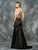 Colors Dress - 1574 Beaded High Neck Evening Gown in White and Black
