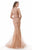 Morrell Maxie - 15751 High Neck Embellished Evening Gown In Pink