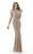 Morrell Maxie - 15753 Halter Neck Draped Evening Gown In Silver