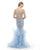 Morrell Maxie - 15755 Embellished Sweetheart Ruffled Mermaid Dress in Blue