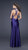 La Femme - Sleek Beaded V-neck Satin A-line Gown 15801 in Purple