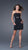 La Femme - Jewel-accented Ruched Semi-sweetheart Jersey Sheath Dress 15803 in Black