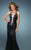 La Femme - 12436 Amazing Bejeweled Halter Neck Evening Dress In Black