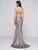 Colors Dress - 1583 Strappy Halter Long Dress with Side Cut Outs in Gray
