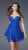 La Femme - Strapless Cutout V Neckline Chiffon Mini Dress 15853 In Blue