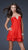 La Femme - Strapless Cutout V Neckline Chiffon Mini Dress 15853 In Red