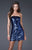 La Femme - 15863 Shining Sequin Strapless Mini Dress In Blue