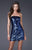 La Femme - 15863 Shining Sequin Strapless Mini Dress In Blue