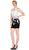 Cinderella Divine - Lace Appliqued Illusion Midriff Sheath Short Formal Dress