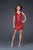 La Femme - Plunging Back Sequin Cocktail Dress 15877 In Red