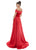 Ashley Lauren - 1588 Off-Shoulder Velvet Dress With Overskirt In Red