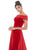 Ashley Lauren - 1588 Off-Shoulder Velvet Dress With Overskirt In Red