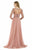 Morrell Maxie - 15898 Embellished Long Sleeves Bateau Gown in Pink