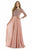 Morrell Maxie - 15898 Embellished Long Sleeves Bateau Gown in Pink