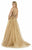 Morrell Maxie - 15900 Embellished V-Neck Ballgown in Gold