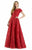 Morrell Maxie - 15901 Appliqued Sheer A-Line Evening Gown in Red