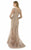 Morrell Maxie - 15905 Embroidered Illusion Scoop Evening Gown in Neutral