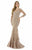 Morrell Maxie - 15905 Embroidered Illusion Scoop Evening Gown in Neutral