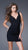 La Femme - Tight-Fitted Ruched V-Neck Sheath Cocktail Dress 15907 in Black