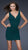 La Femme - Tight-Fitted Ruched V-Neck Sheath Cocktail Dress 15907 in Green