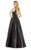 Morrell Maxie - 15907 Fitted V-Neck Sleeveless Ballgown in Black
